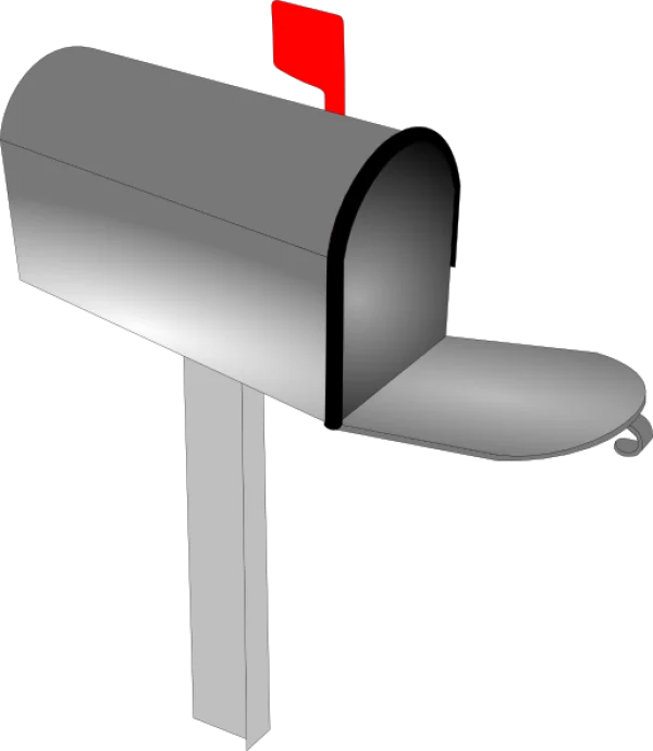 Open Mailbox with Red Flag PNG