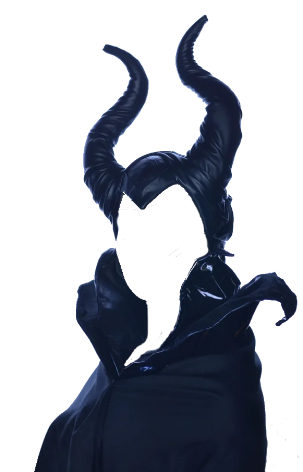 Maleficent Style Horned Figure PNG Transparent Background