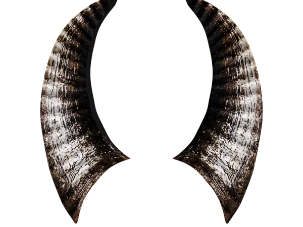 Realistic Curved Animal Horns PNG