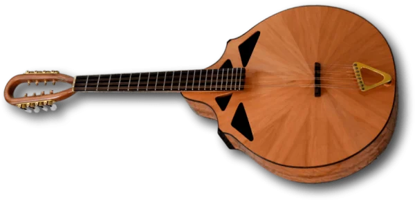 Unique Wooden Mandolin Instrument PNG