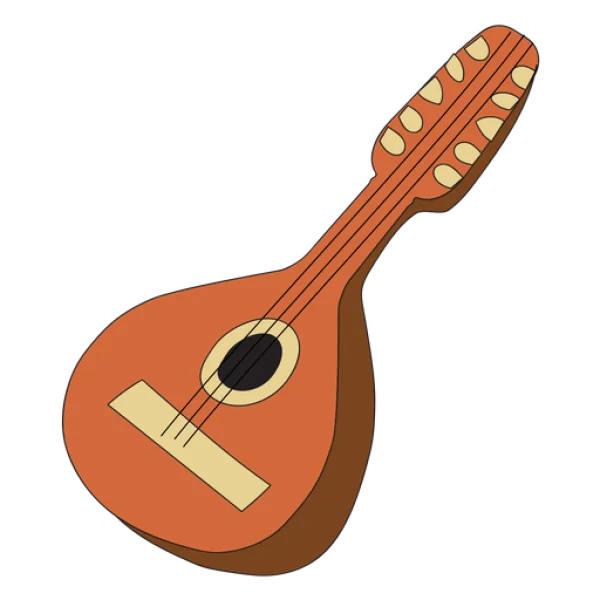 Cartoon Mandolin PNG Transparent Background