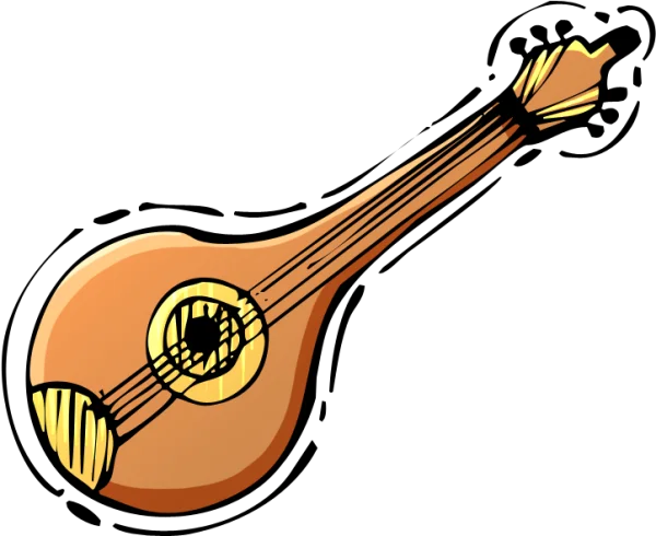 Cartoon Mandolin PNG Transparent Background