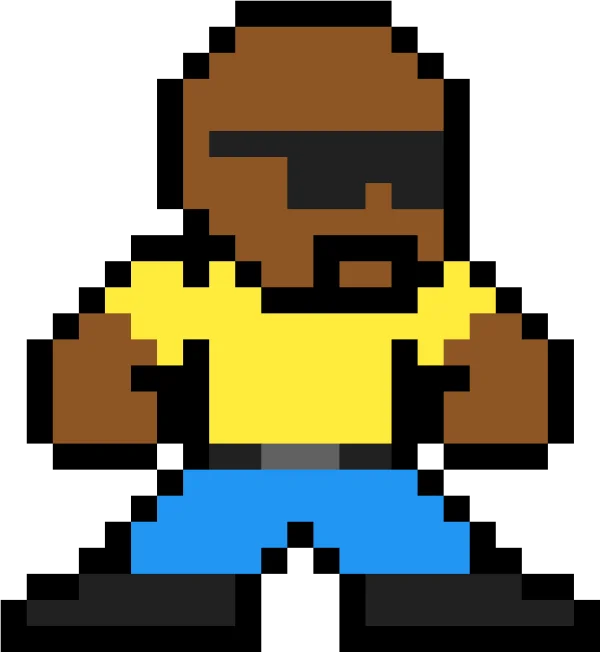 Pixel Art Man with Sunglasses PNG Transparent Background