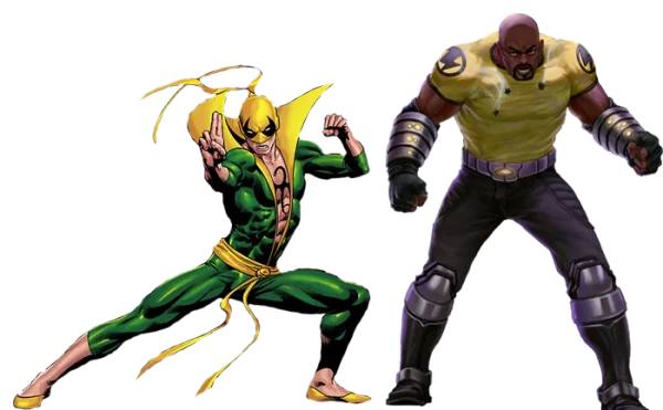 Iron Fist and Luke Cage Marvel Heroes PNG