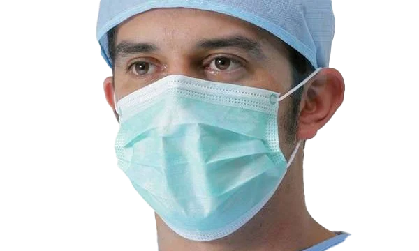 Surgical Mask on Person Transparent Background