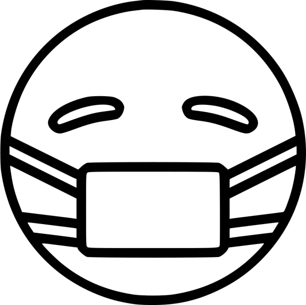Masked Face Emoji Outline PNG Transparent