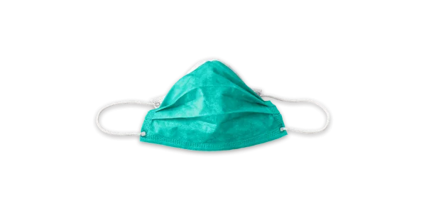 Teal Medical Face Mask PNG Transparent Background