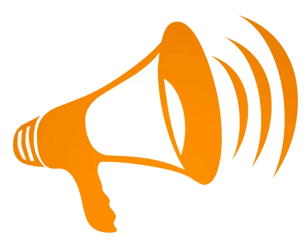 Orange Megaphone Loudspeaker Icon PNG