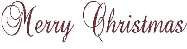 Elegant Merry Christmas Cursive Text PNG
