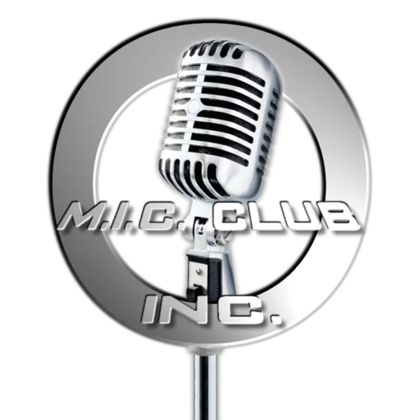M.I.C. Club Inc. Logo with Vintage Microphone PNG