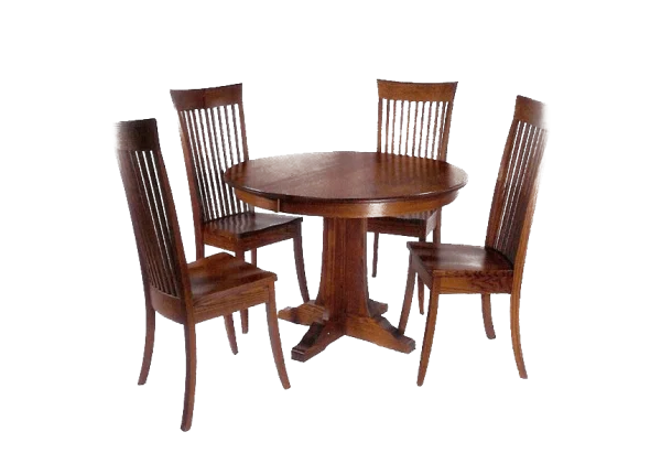 Wooden Dining Table and Chairs PNG Transparent Background