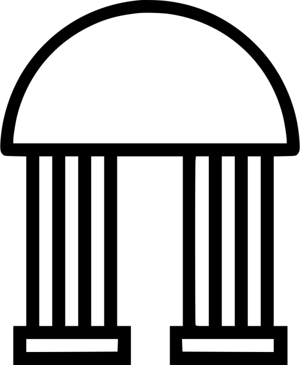 Dome and Pillars Outline Icon PNG