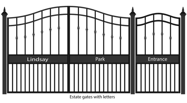 Black Wrought Iron Gate Lindsay Park Entrance PNG