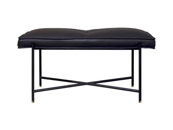 Black Upholstered Modern Bench PNG Transparent