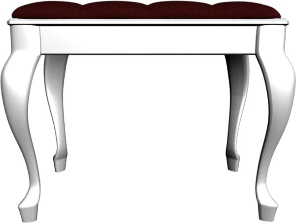 Elegant White Vanity Stool PNG Transparent Background
