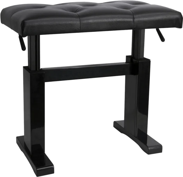 Black Adjustable Piano Bench PNG Transparent Background