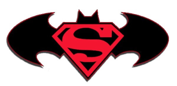 Batman Superman Logo Crossover PNG Transparent Background