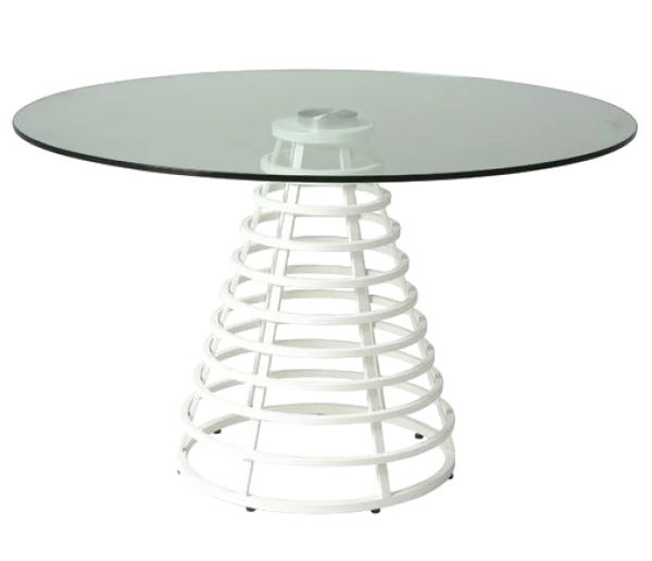 Modern White Glass Coffee Table PNG Transparent