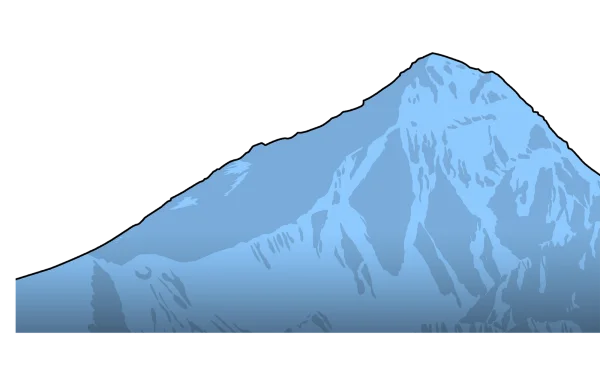 Blue Mountain Peak Silhouette PNG Transparent Background