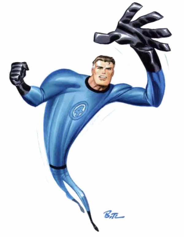 Mr. Fantastic Stretching Pose PNG