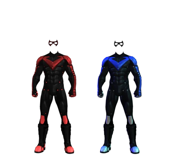 Superhero Combat Suits Red and Blue PNG Transparent