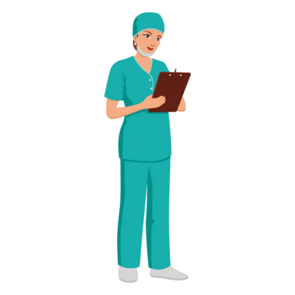 Female Doctor with Clipboard PNG Transparent