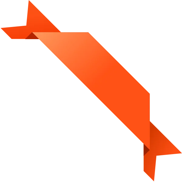 Orange Diagonal Ribbon Banner PNG
