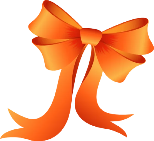 Orange Gift Bow PNG Transparent Background