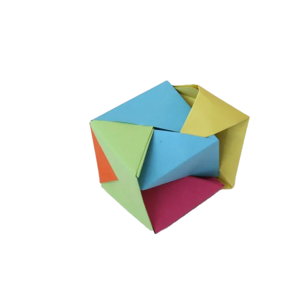 Colorful Modular Origami Object PNG