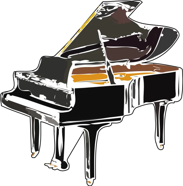 Artistic Grand Piano Illustration PNG