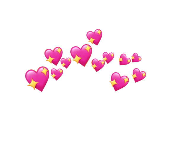 Pink Sparkling Hearts PNG Transparent Background
