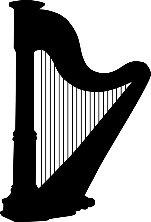 Black Harp Silhouette PNG