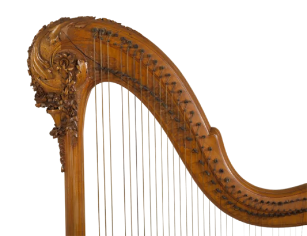 Antique Wooden Harp Transparent PNG