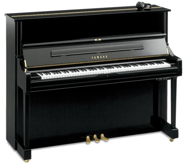 Black Yamaha Upright Piano PNG Transparent Background