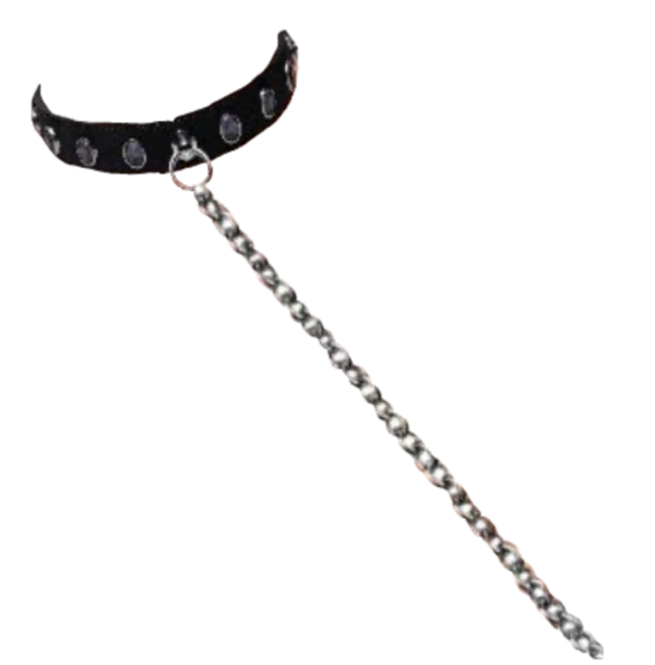 Studded Collar with Chain PNG Transparent Background