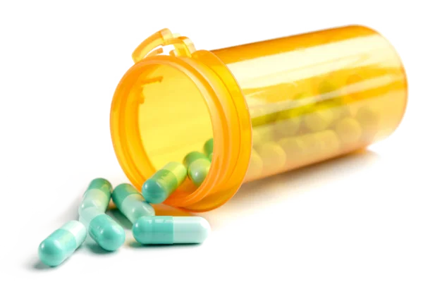 Pill Bottle with Spilled Capsules PNG Transparent Background