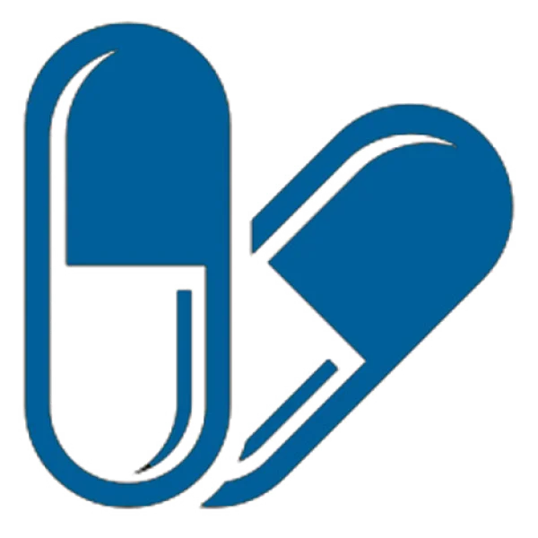 Blue Interlocking Capsules Icon PNG