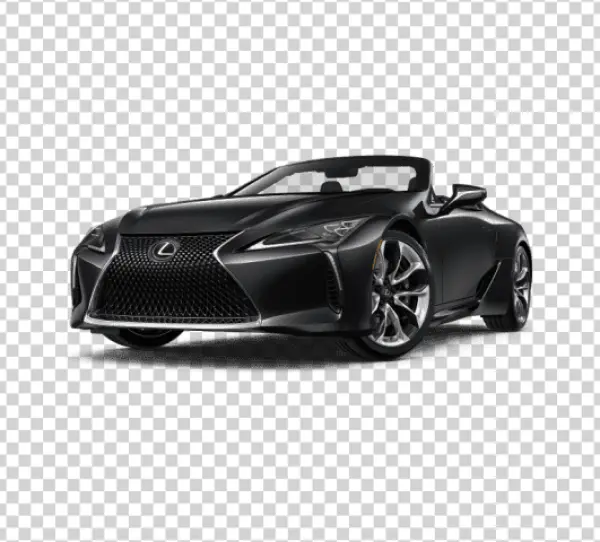 Black Lexus LC 500 Convertible PNG Transparent Background