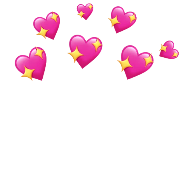 Sparkling Pink Hearts Emoji PNG Transparent Background
