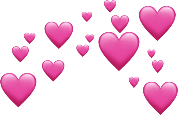 Floating Pink Hearts PNG Transparent Background