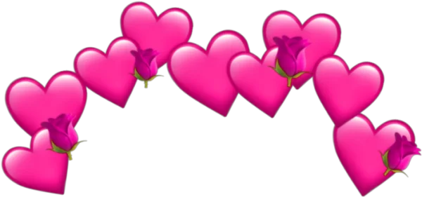 Pink Hearts and Roses Arch PNG Transparent Background