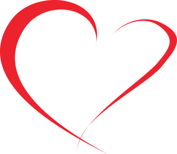 Red Brush Stroke Heart PNG Transparent Background