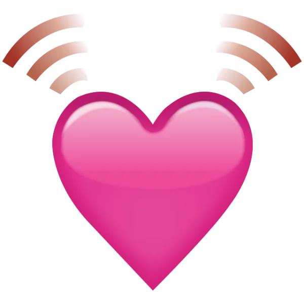 Pink Radiating Heart Emoji PNG Transparent
