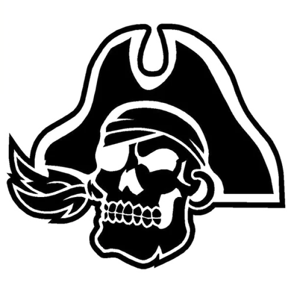 Pirate Skull with Tricorn Hat PNG Transparent Background