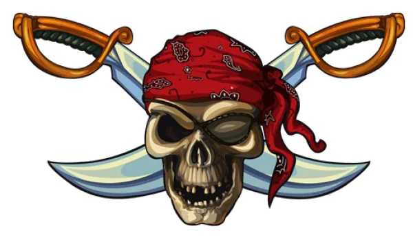 Pirate Skull and Crossed Swords PNG Transparent