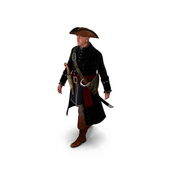 Realistic Pirate Character PNG Transparent