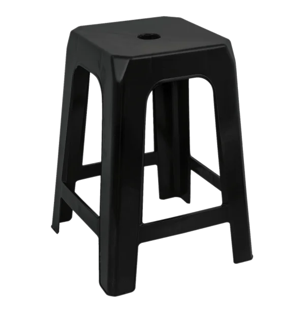 Black Plastic Stool PNG Transparent Background
