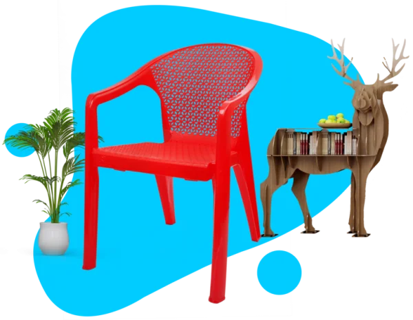 Red Plastic Armchair PNG Transparent Background