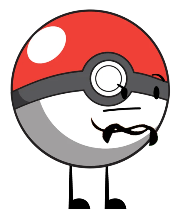Cartoon Poké Ball Character PNG Transparent Background