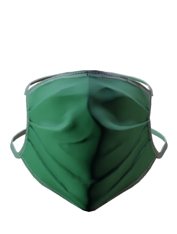 Green Surgical Face Mask PNG Transparent Background